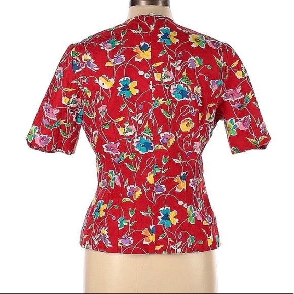 Vintage Anne Crimmins for Umi Collection short sleeve button down floral jacket - Picture 3 of 10